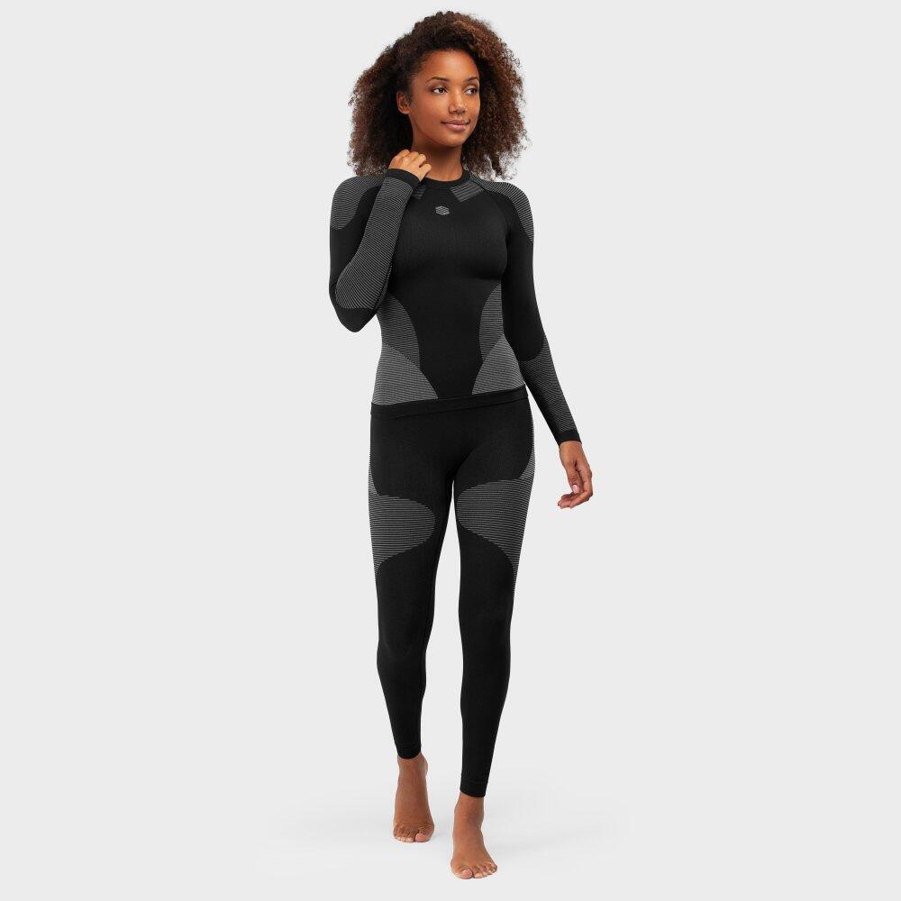 Calças interiores de compressão mulher Desportos de inverno Ultradry Preto 4/7