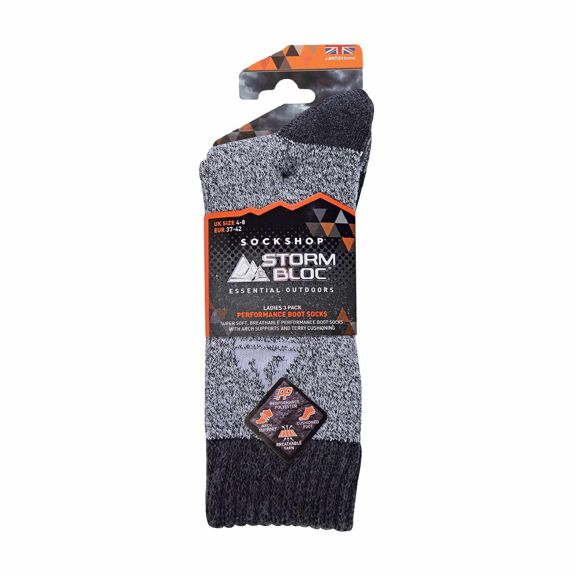 Storm Bloc - 3 Paires Chaussettes Randonnée Femme | Confortable Chaussettes 2/3