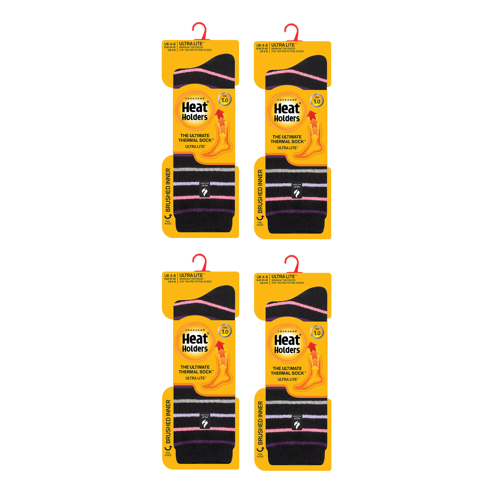 Heat Holders - 4 paires de chaussettes thermiques légères UltraLite pour femmes 2/6