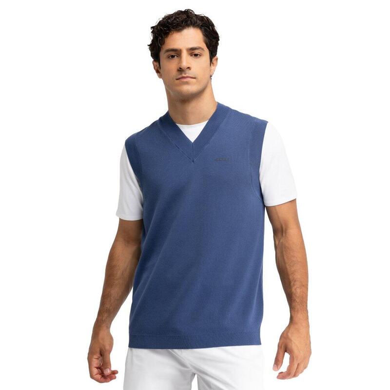 Men sport.tennis Férfi tenisz pulóver, V-nyakú Serve Blue Kék