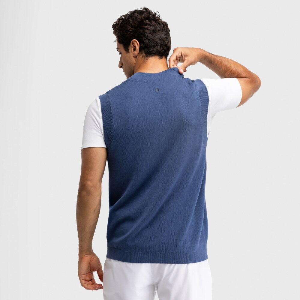 Men Tennis 's v-neck knit vest Serve Blue Blue 6/7