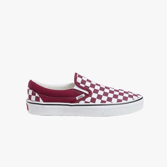Zapatillas Vans Slip-On burdeos tablero de ajedrez