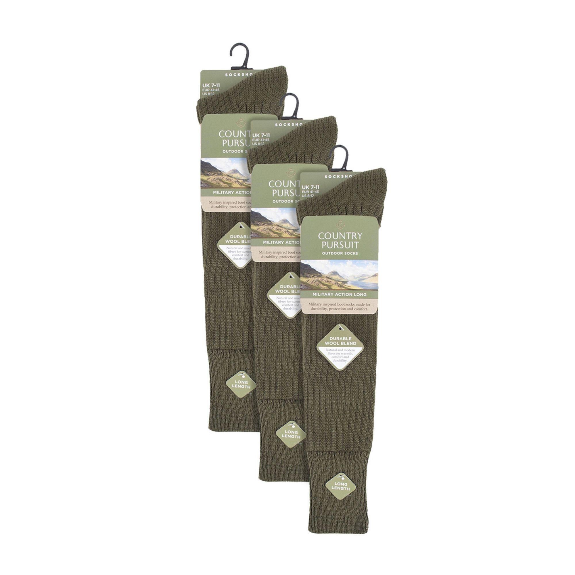 Country Pursuit - 3 Paires Homme Chaussettes Laine Wellington 2/4