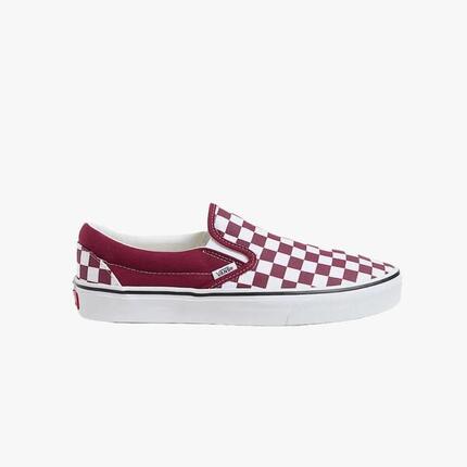 Sneakers Vans Slip-On bordowe w kratkę