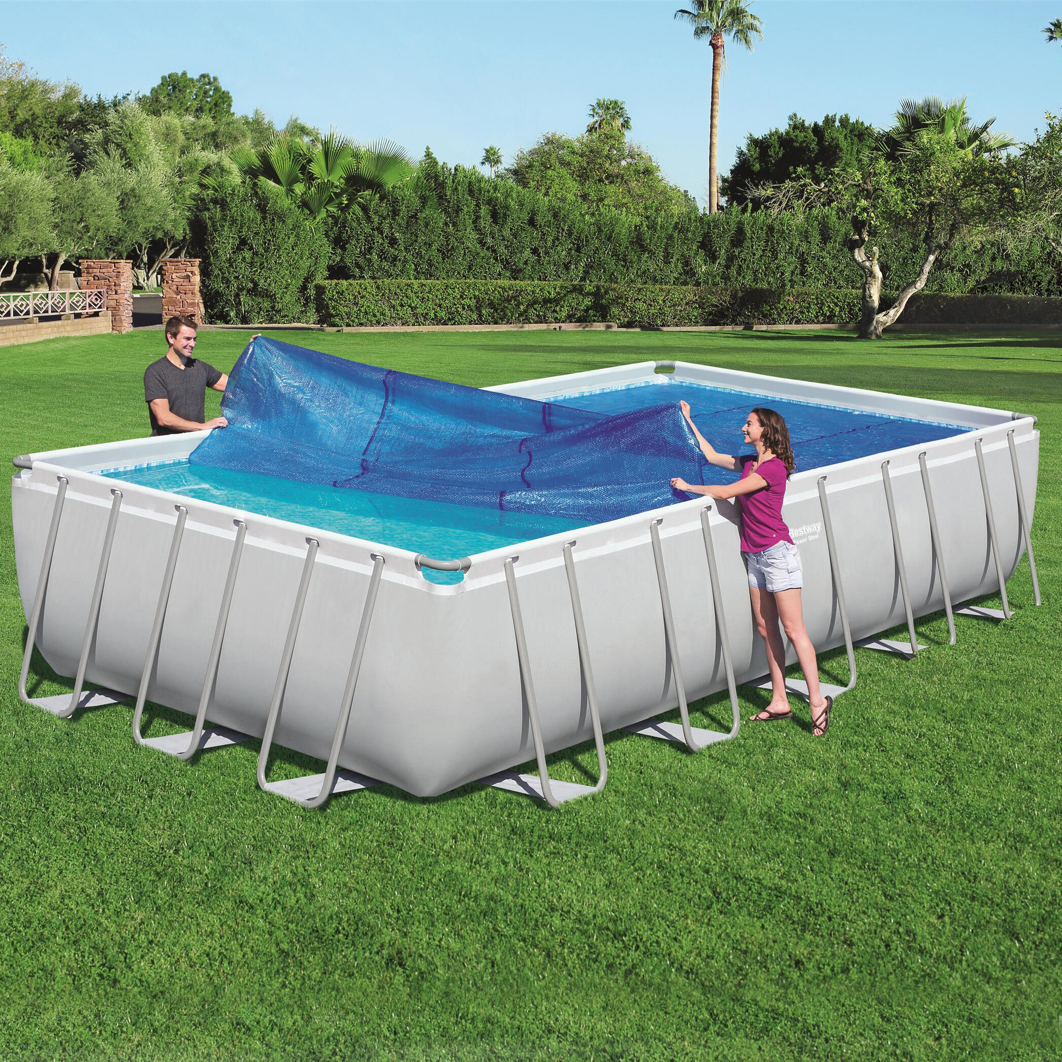 Cobertura piscina solar retangular Flowclear 703x336 cm azul 2/7