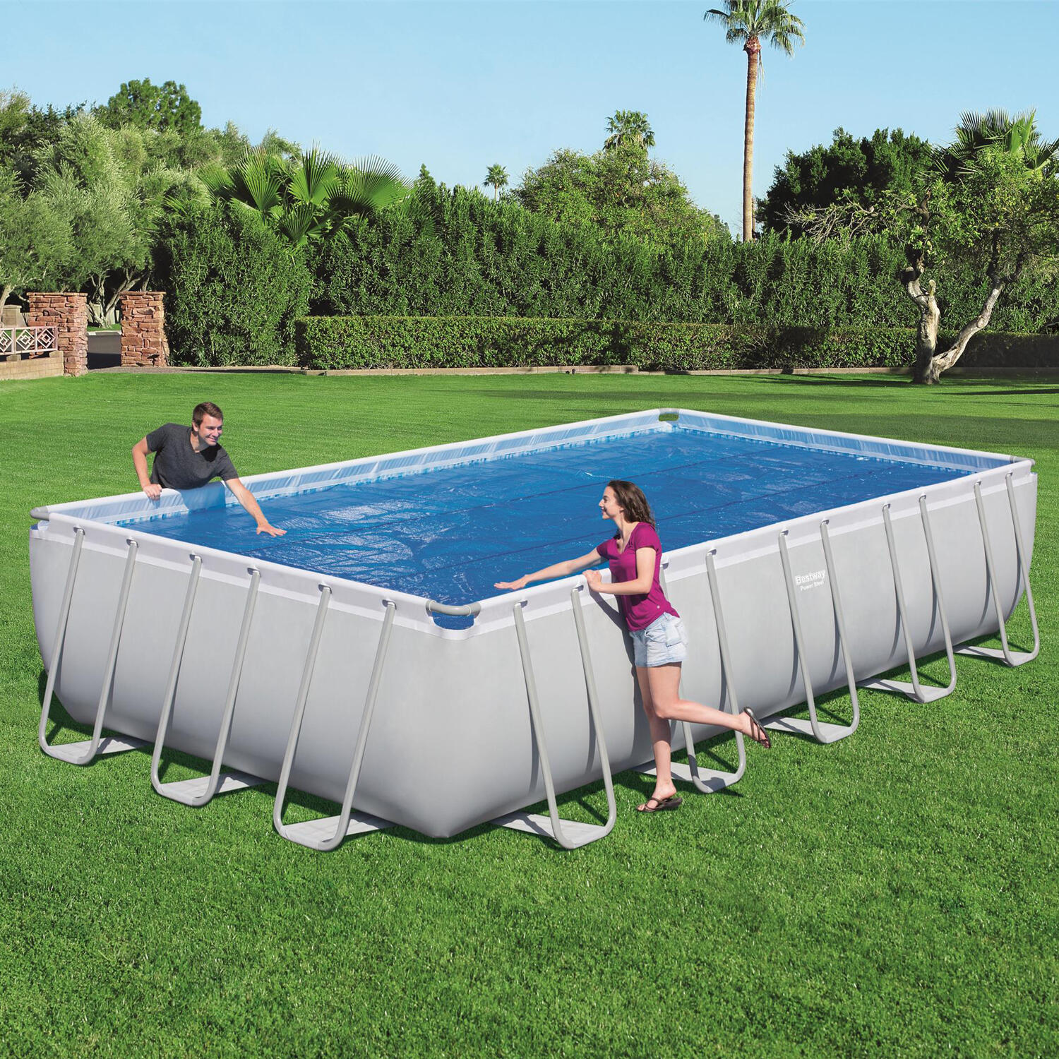 Cobertura piscina solar retangular Flowclear 703x336 cm azul 5/7