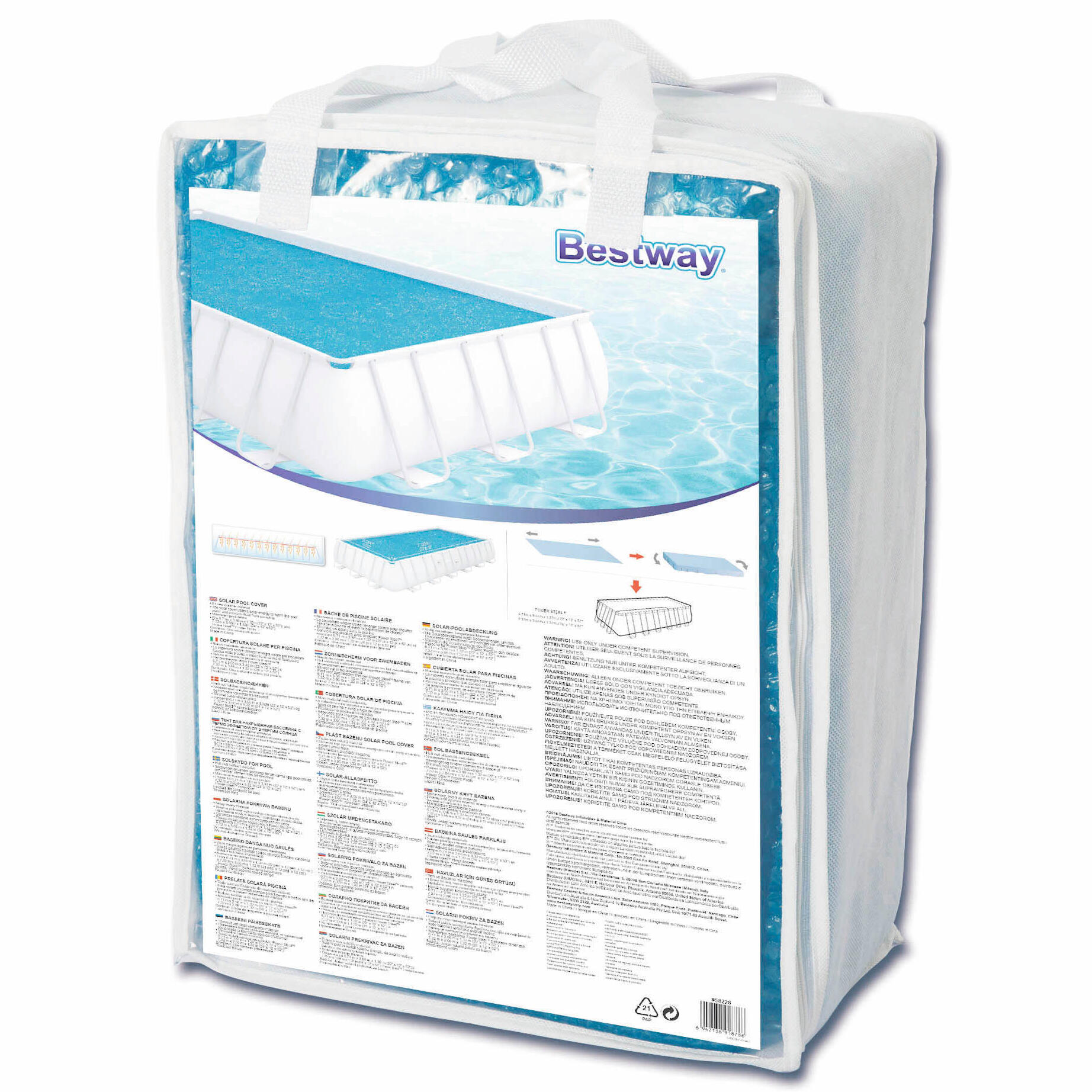Cobertura piscina solar retangular Flowclear 703x336 cm azul 6/7