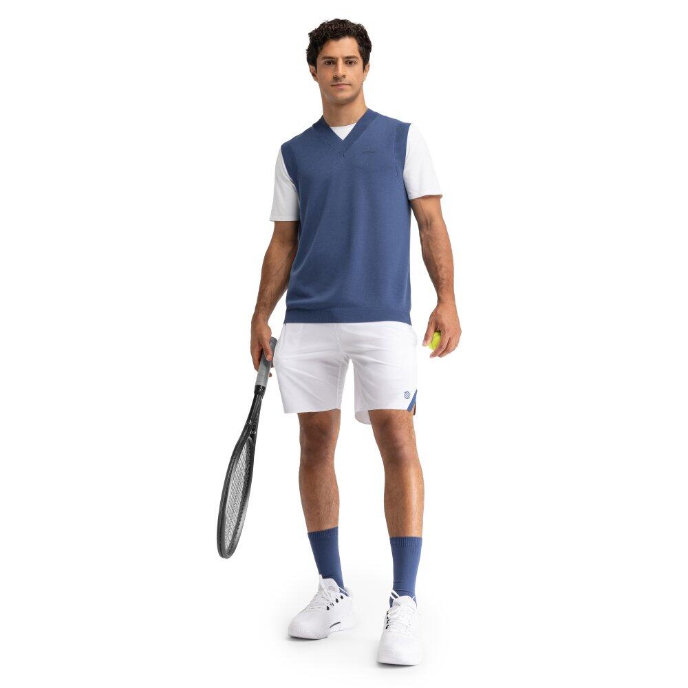 Men Tennis 's v-neck knit vest Serve Blue Blue 3/7