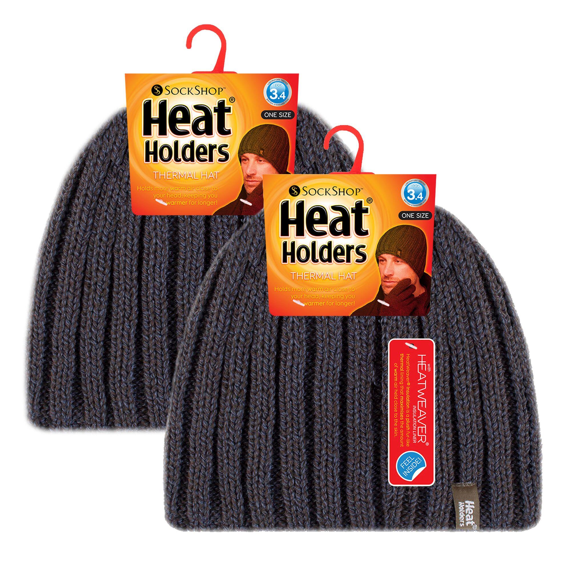 Lot de 2 bonnets d'hiver épais côtelés pour hommes 2/5