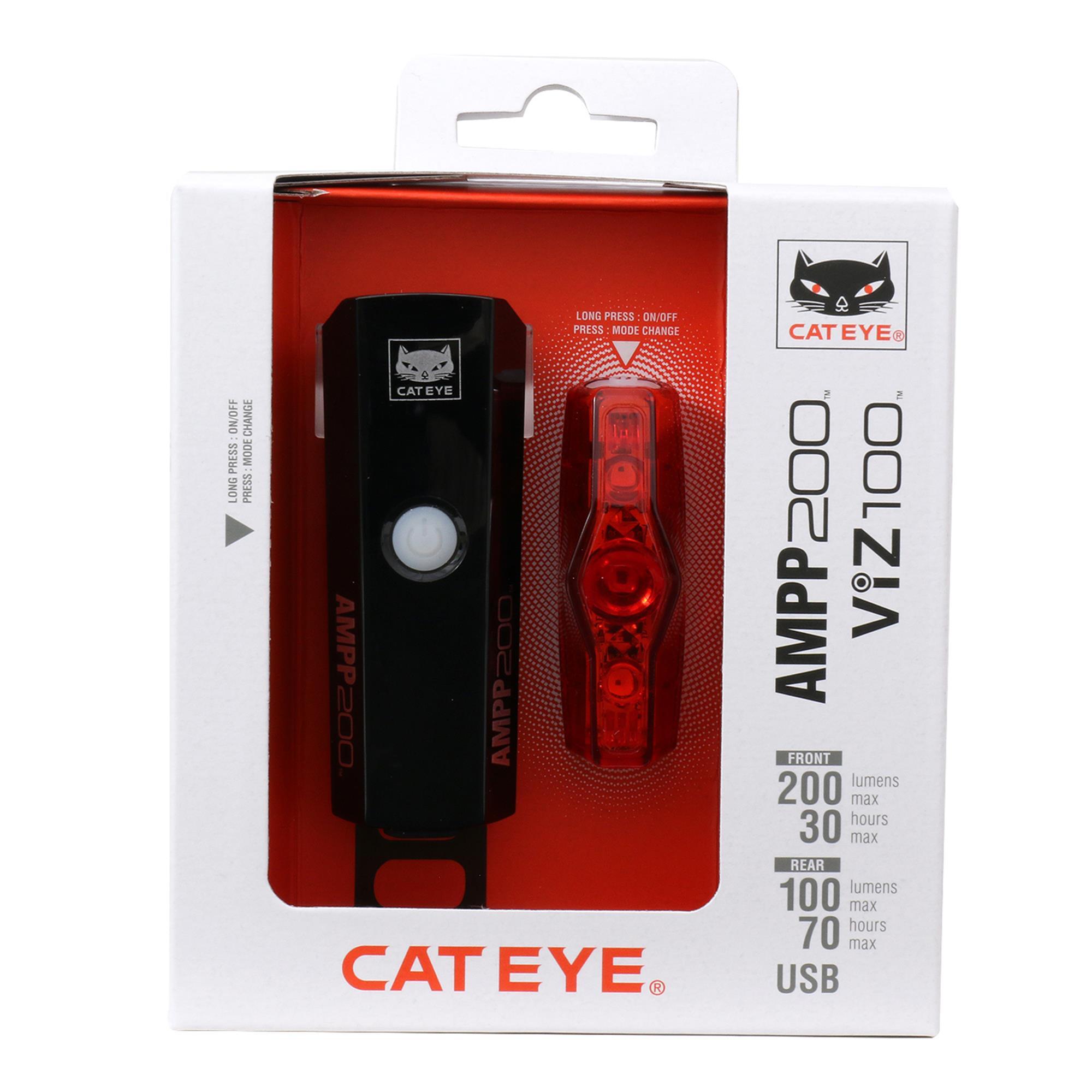 Paire d'Éclairages Cateye AMPP 200 & VIZ 100 2/4