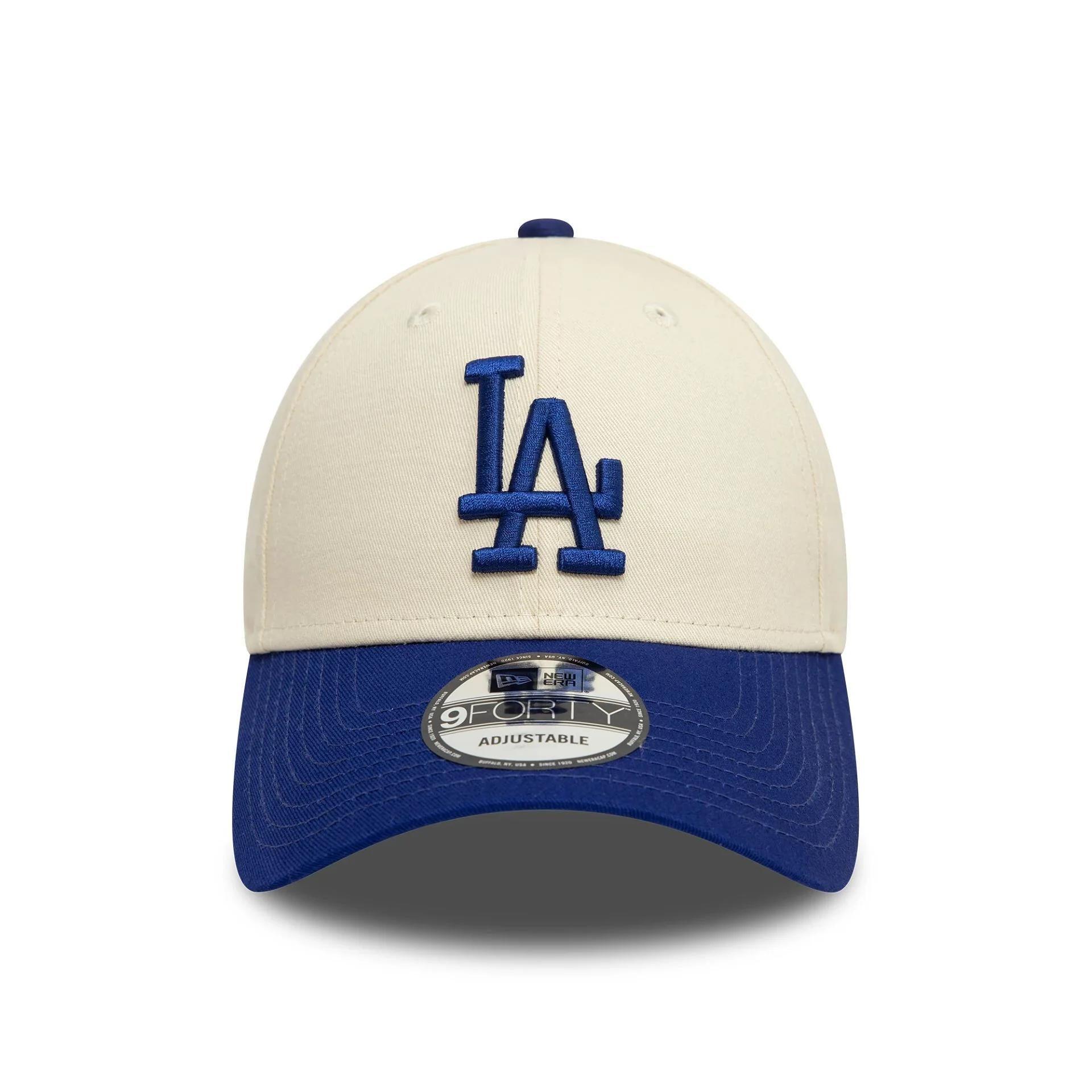 Casquette New Era 9Forty LA Dodgers Bloc de Couleur crème bleu foncé 7/7