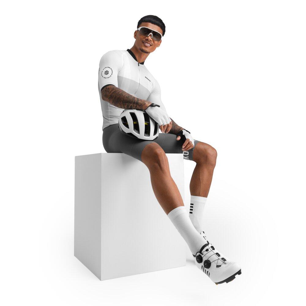 Herren Radsport kurzärmeliges radtrikot für M2 Granfondo Weiß 3/7