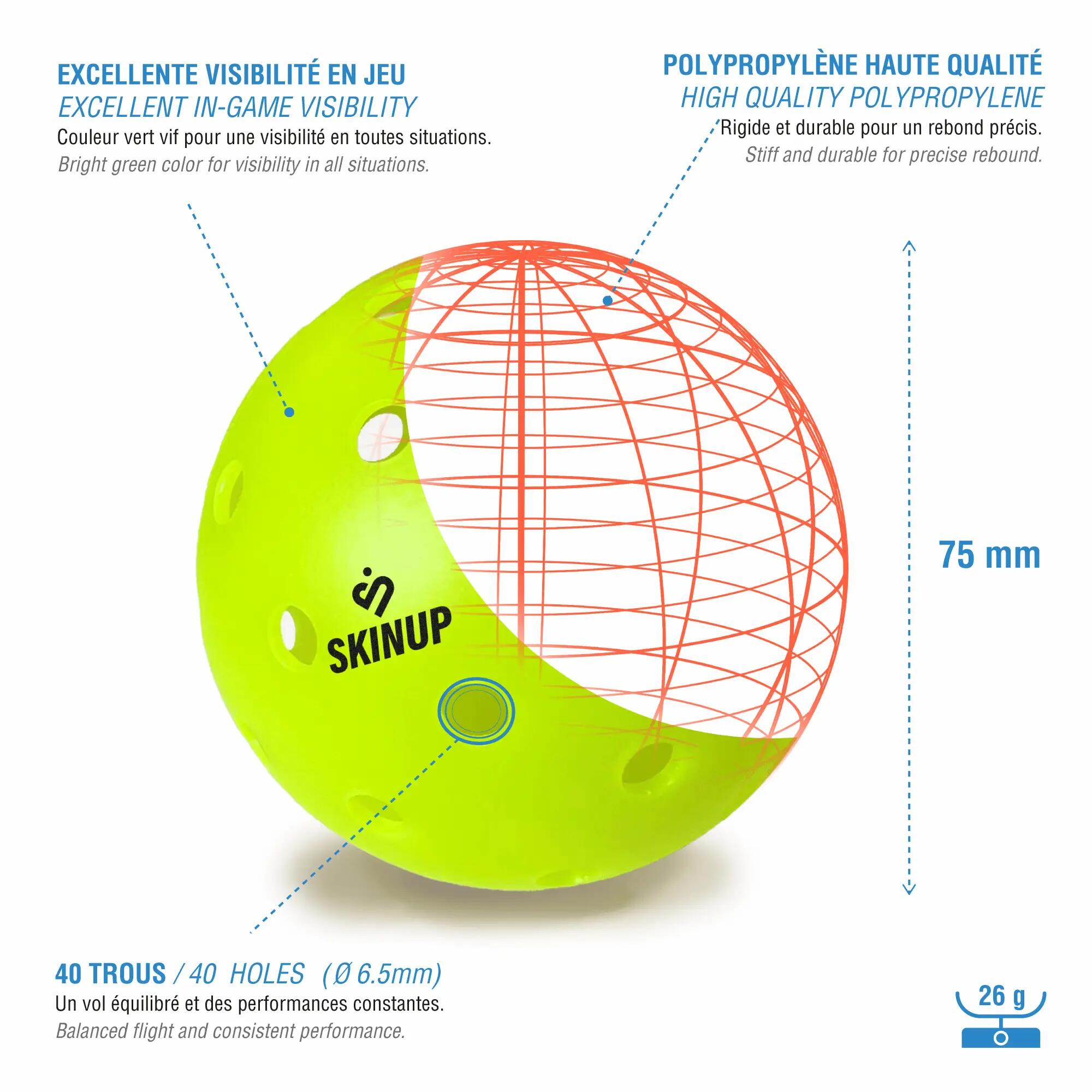 Juego de 4 pelotas de pickleball de competición - SKINUP Sport 2/3