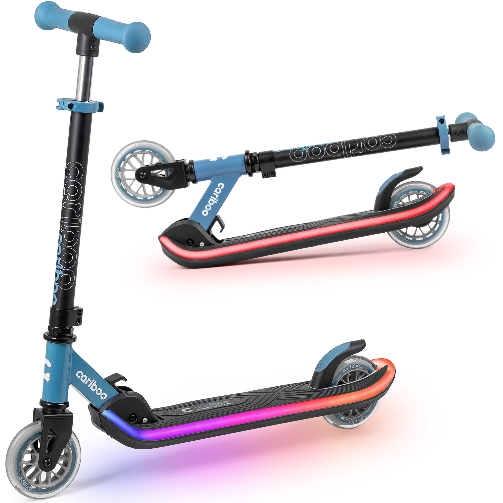 Cariboo - Trottinette À Deux Roues Avec Plateau Lumineux Led Cariboo Ledstar - Trottinette - Bleu - Taille Unique - Decathlon