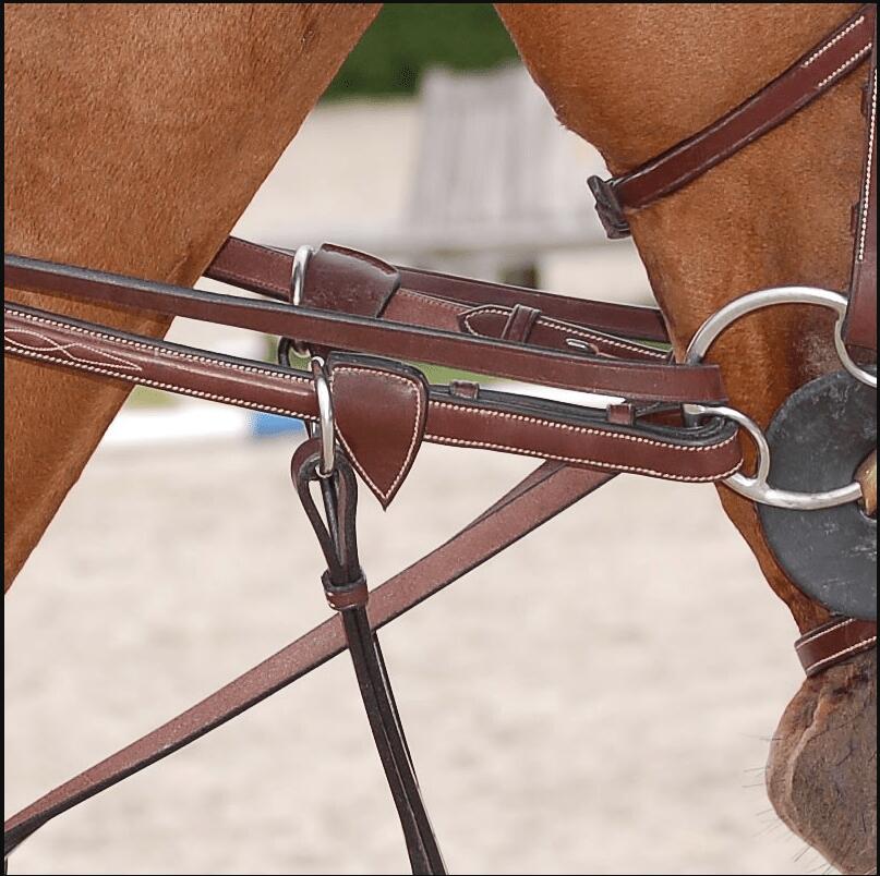 Rênes de tirage 1/2 cuir pour cheval Dy'on 2/6