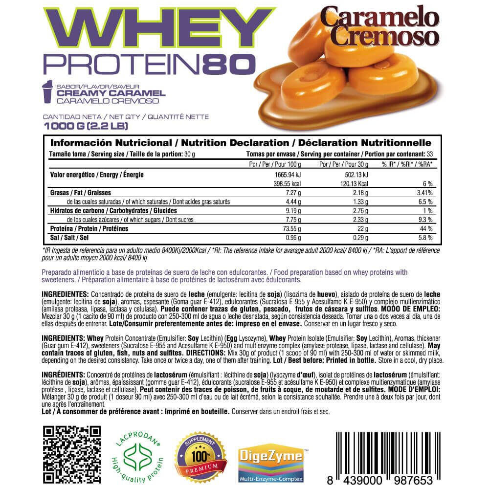 Whey protein80 - 1kg Creamy Caramel de MASmusculo 5/6