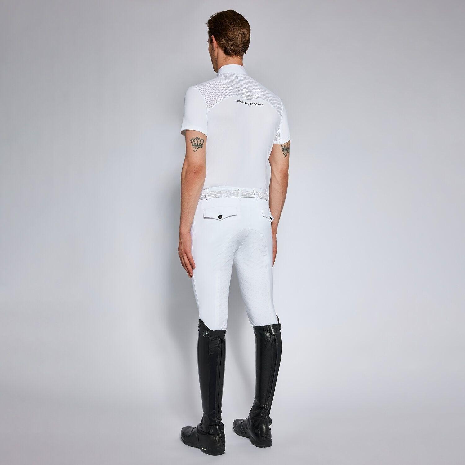 Cavalleria Toscana Heren Wedstrijd Polo Shirt Wit - 4/4