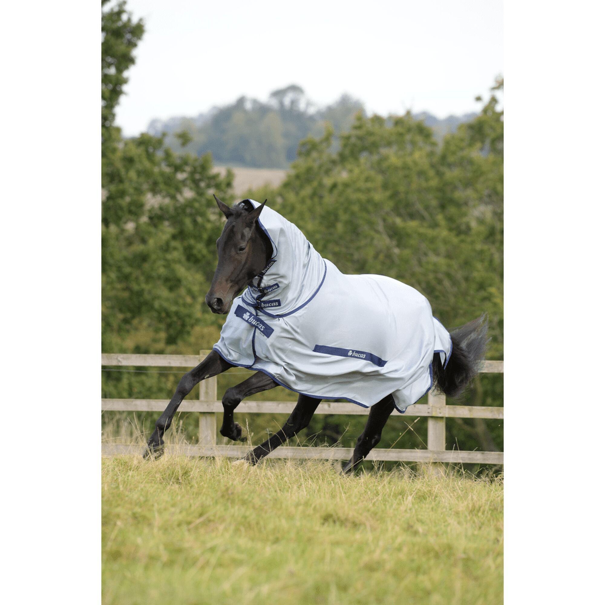 Bucas Buzz-off & Neck Blue Vliegendeken Grijs -