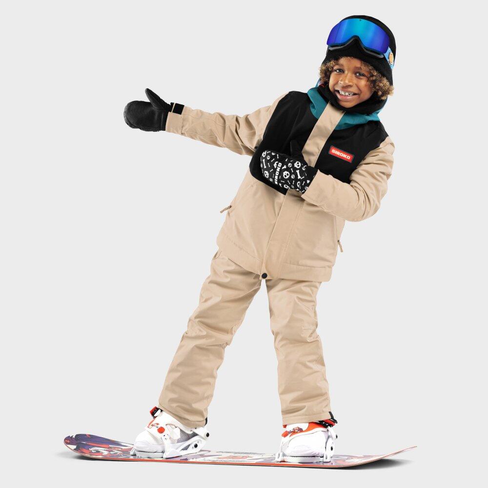 Kinder Wintersport Snowboardjacke für Jungen KW1 Vista Schwarz 4/7