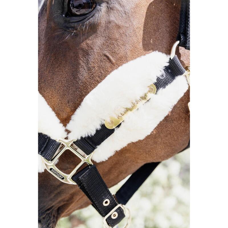 Kentucky Nylon Sheepskin Halter Soft Zwart -