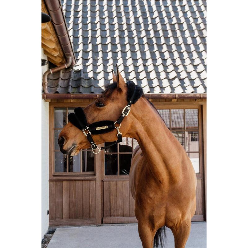 Kentucky Nylon Sheepskin Halter Soft Zwart -