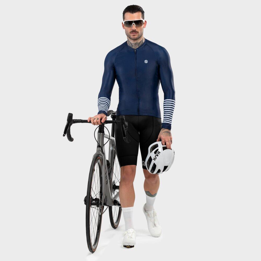 Herren Radsport langärmeliges radtrikot für M2 Alpine Marineblau 4/7