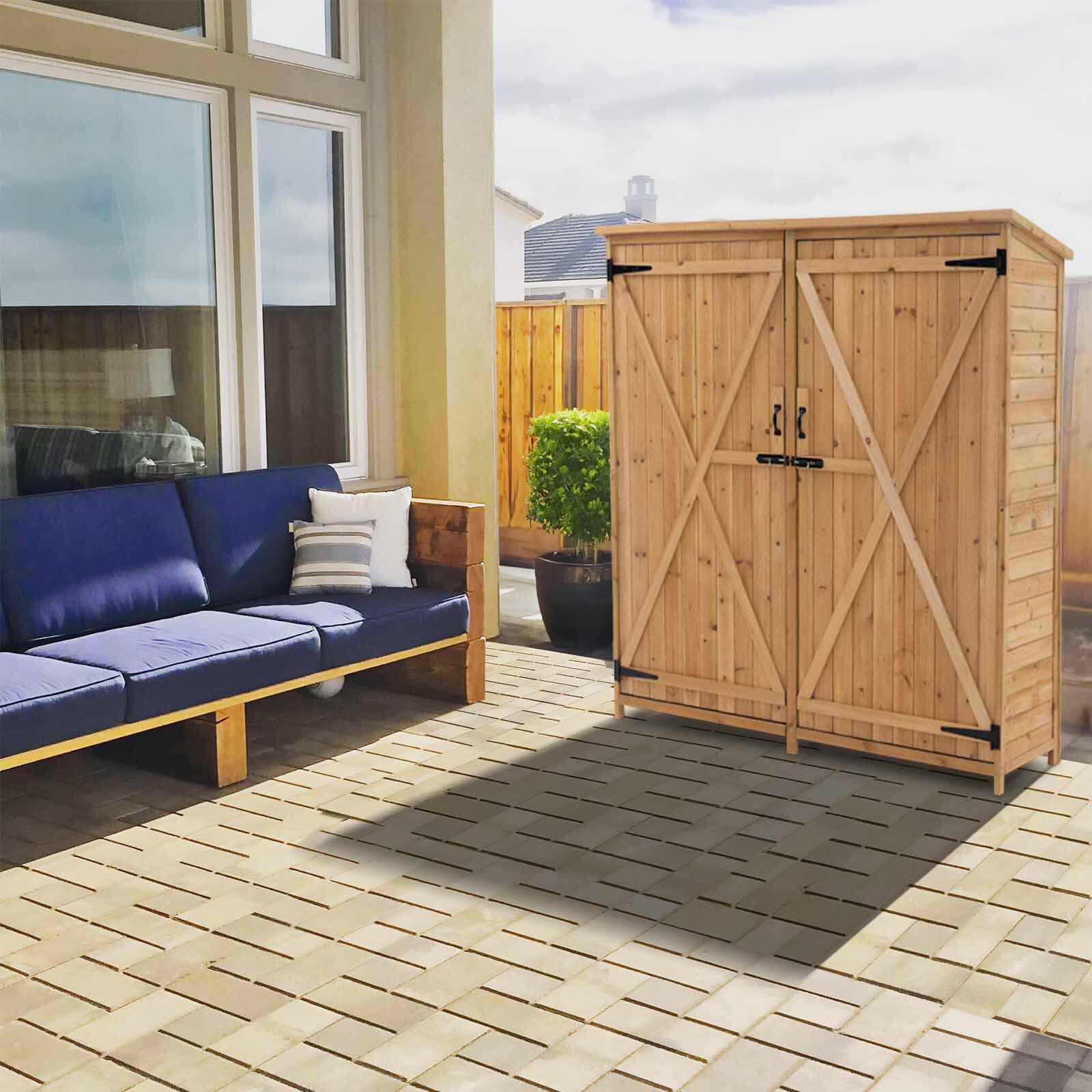Caseta Armario Gardiun Sundy 140x52x162 cm Madera Maciza para Exterior 2/5