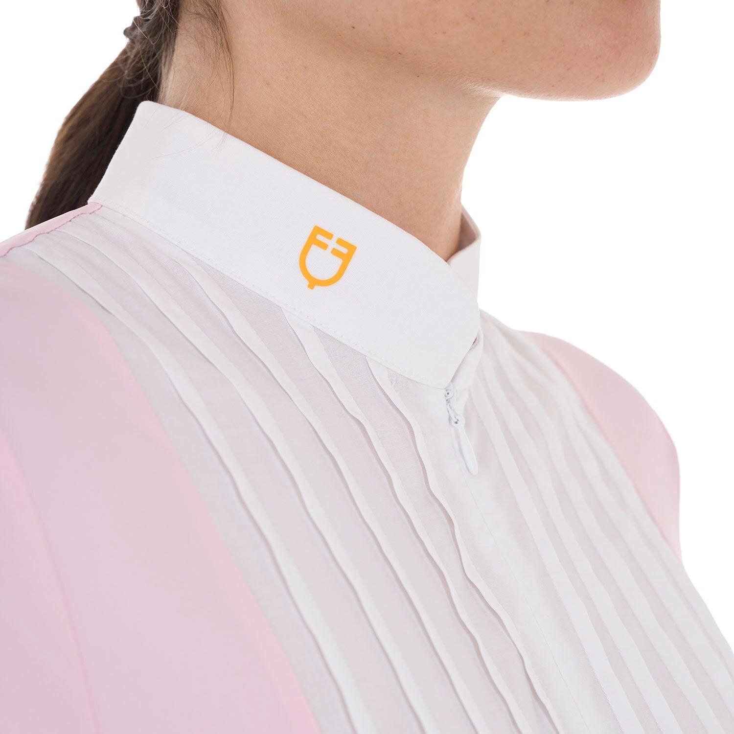 Equestro Dames Slim Fit Pleated Polo Ss25 Roze - 3/5