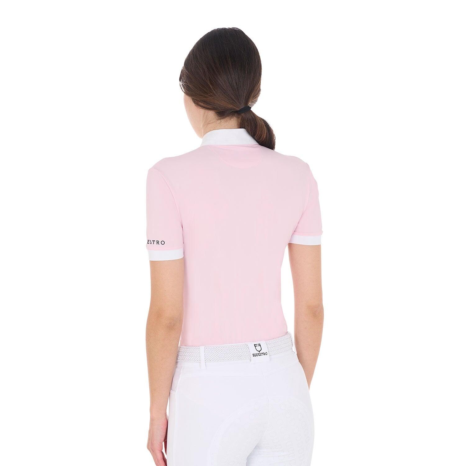 Equestro Dames Slim Fit Pleated Polo Ss25 Roze - 2/5