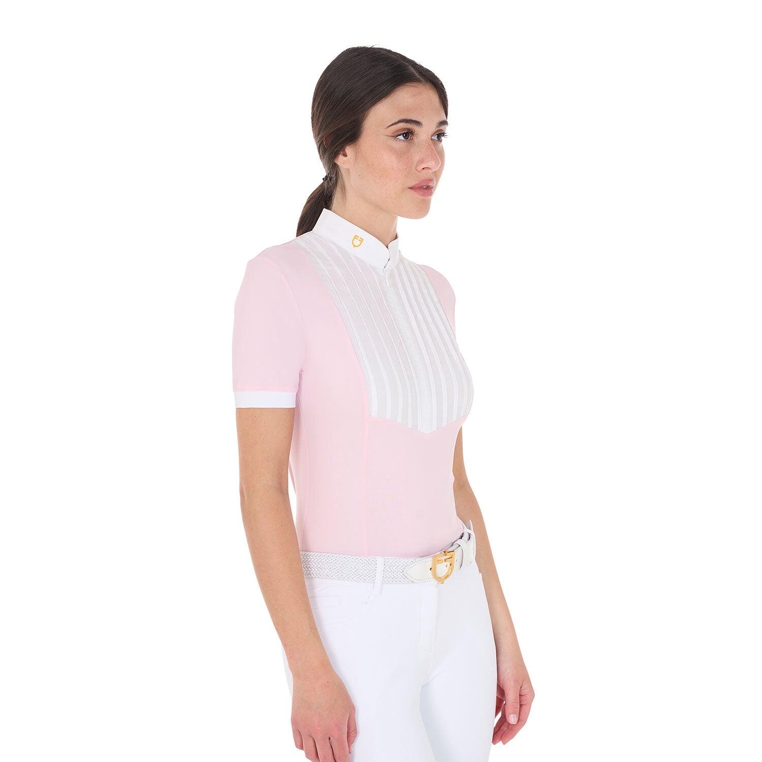 Equestro Dames Slim Fit Pleated Polo Ss25 Roze - 4/5