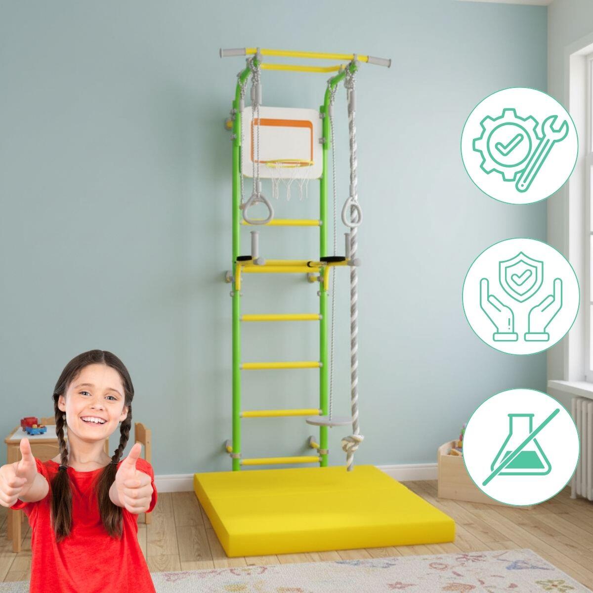 Espaldera de gimnasia para niños Next Max - Parque interior con colchoneta 4/7
