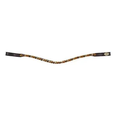 Hfi straight browband + strass - brown; gold & yellow