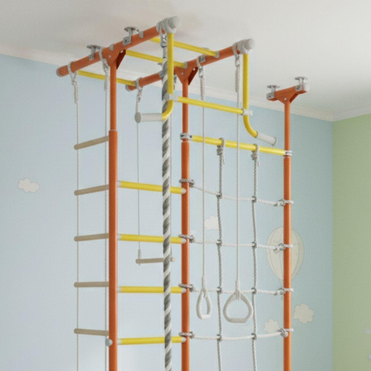 Enfant espalier de gymnastique intérieur filet d'escalade Merkury 2 Orange 3/7