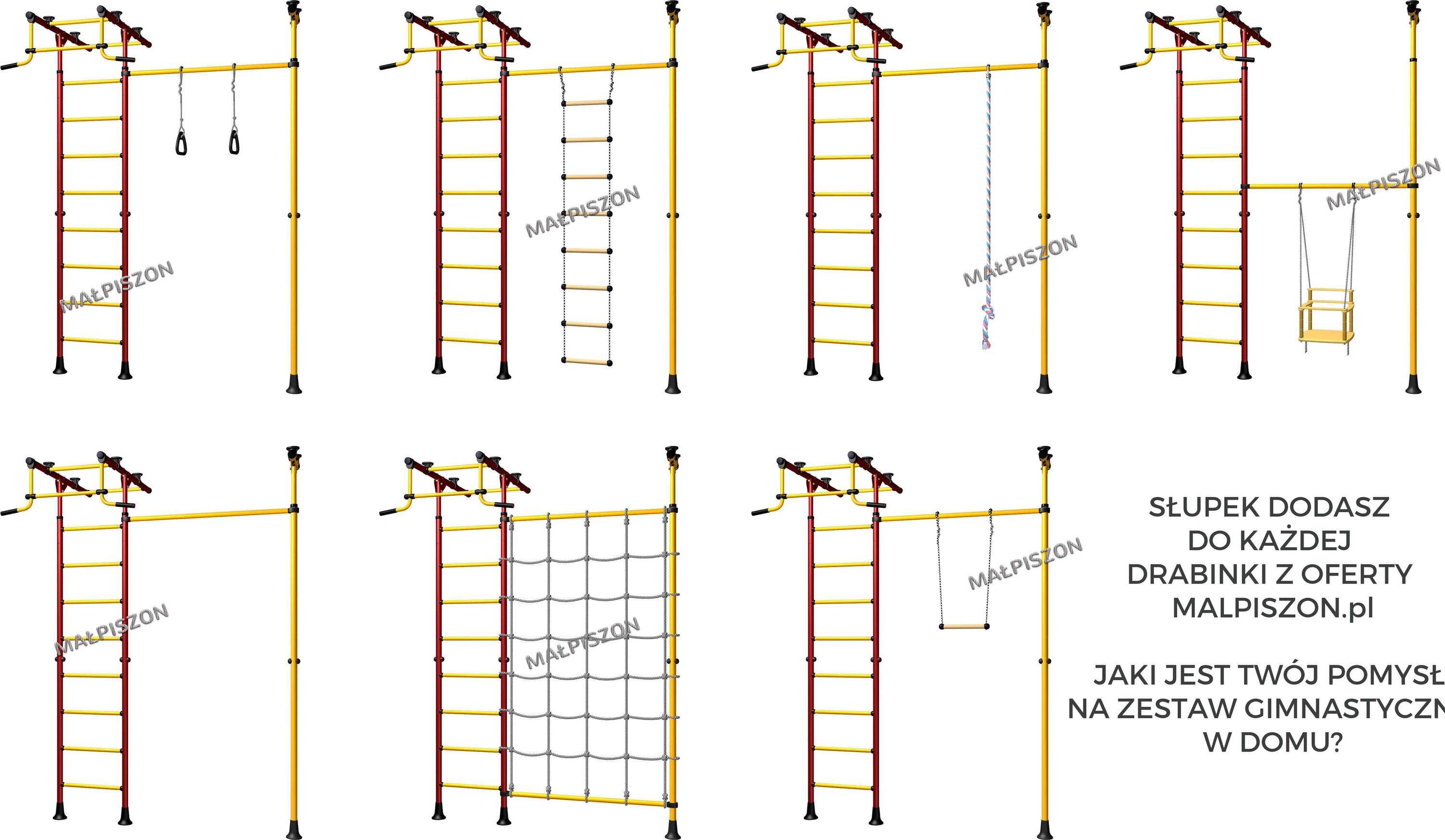 Enfant espalier de gymnastique intérieur filet d'escalade Merkury 2 Orange 5/7
