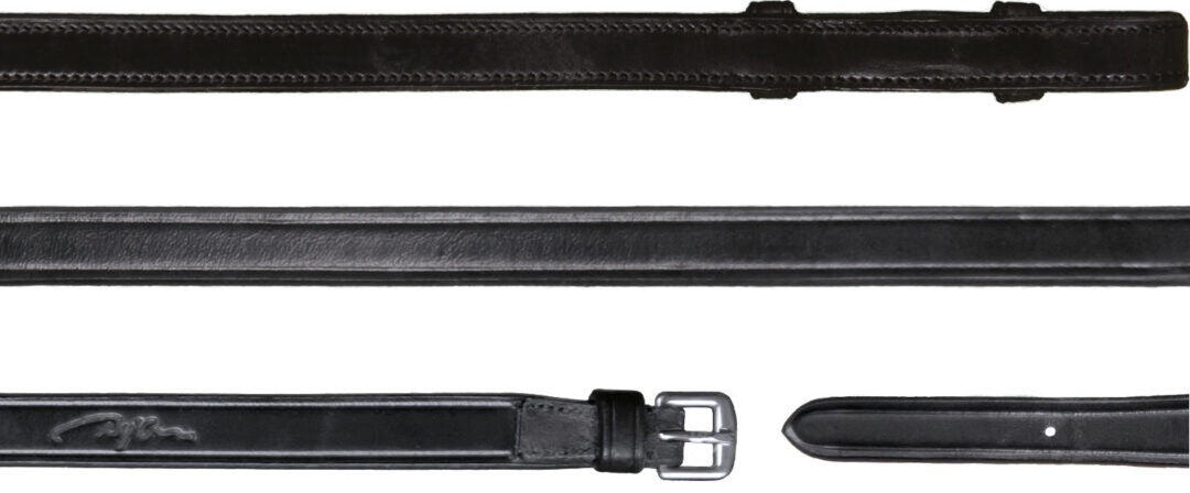 Dyon 1/2 Full Leder Stang & Trens Teugels Zwart -