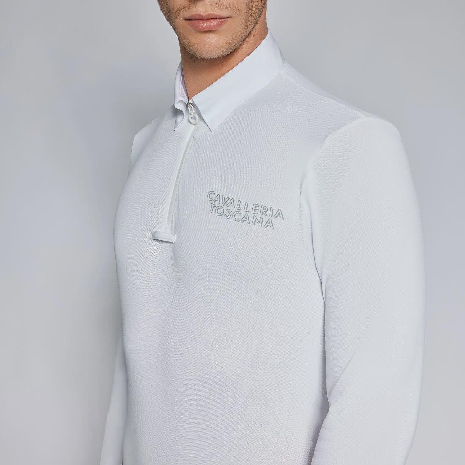 Cavalleria Toscana Wedstrijd Polo Shirt Men Wit - 3/4