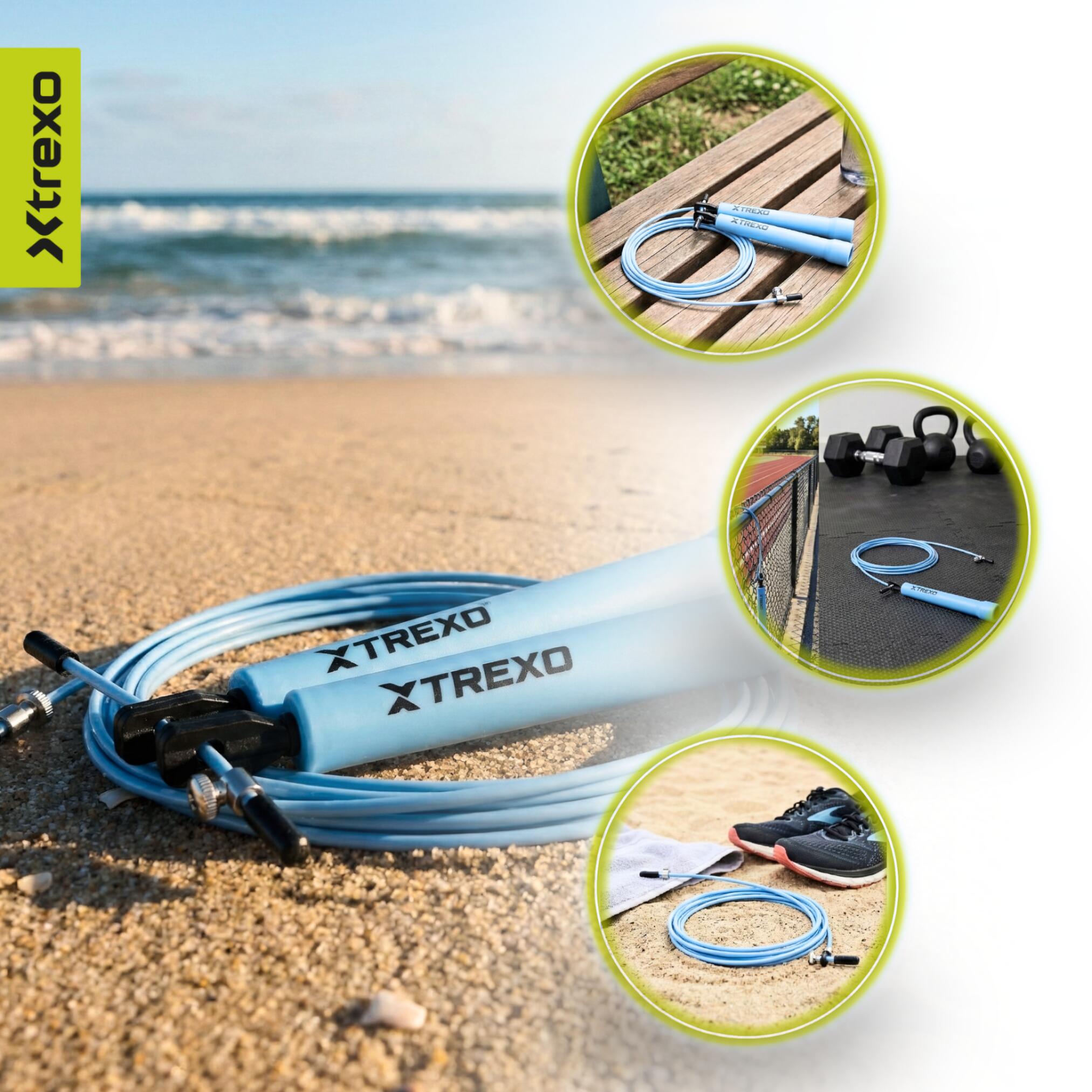 Corda de pular XTREXO Basic+, azul 5/7