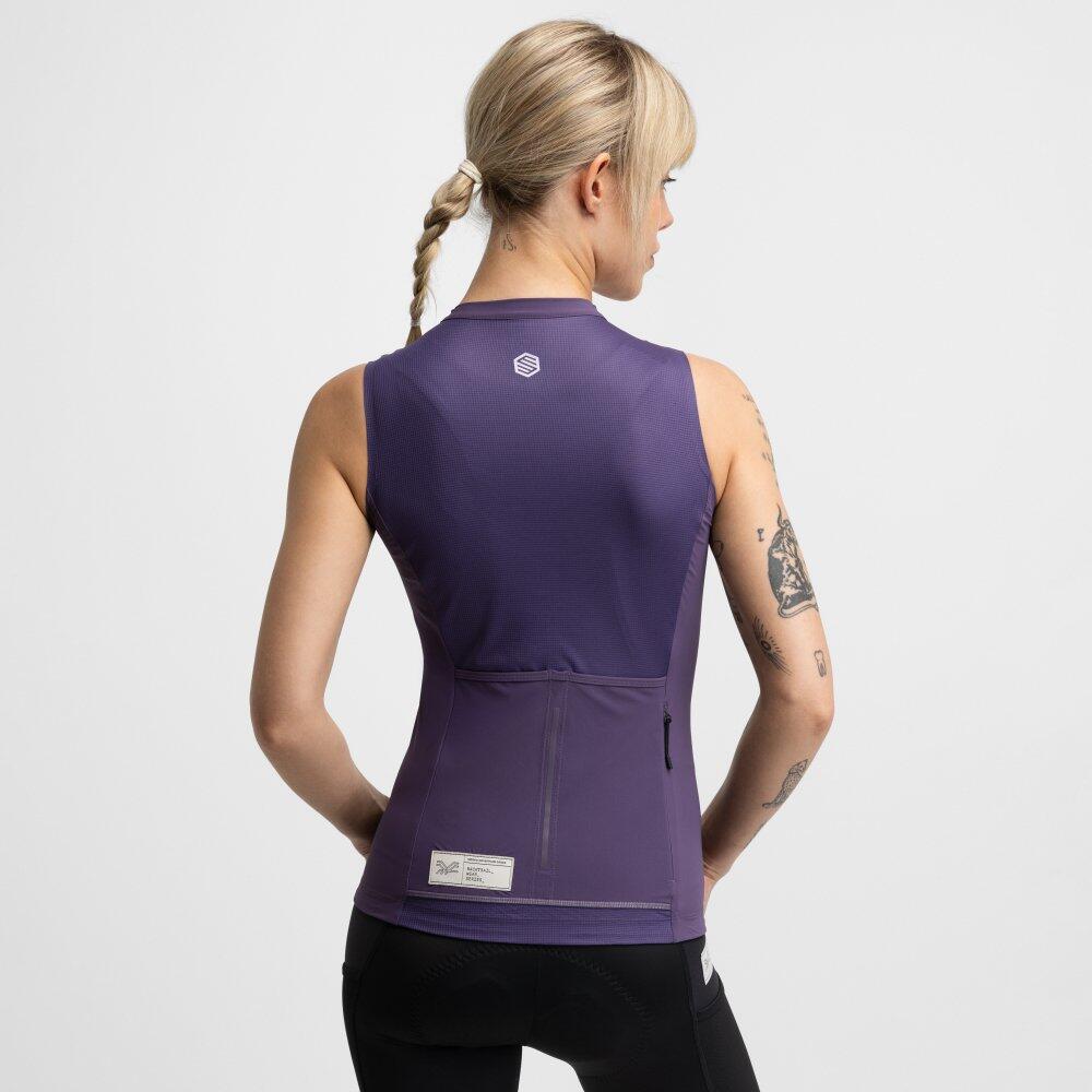 Camisola de ciclismo gravel sem mangas para mulher GM4 Strata Aubergine Roxo 6/6