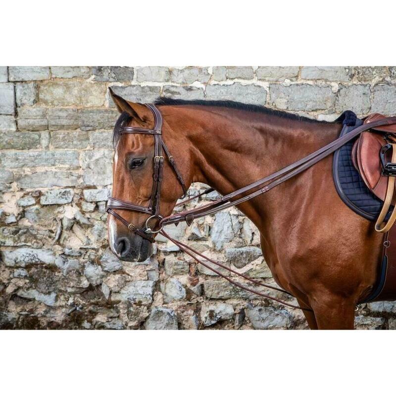 Dy'on Leather/nylon Draw Reins 5/8 - D Collection Zwart -