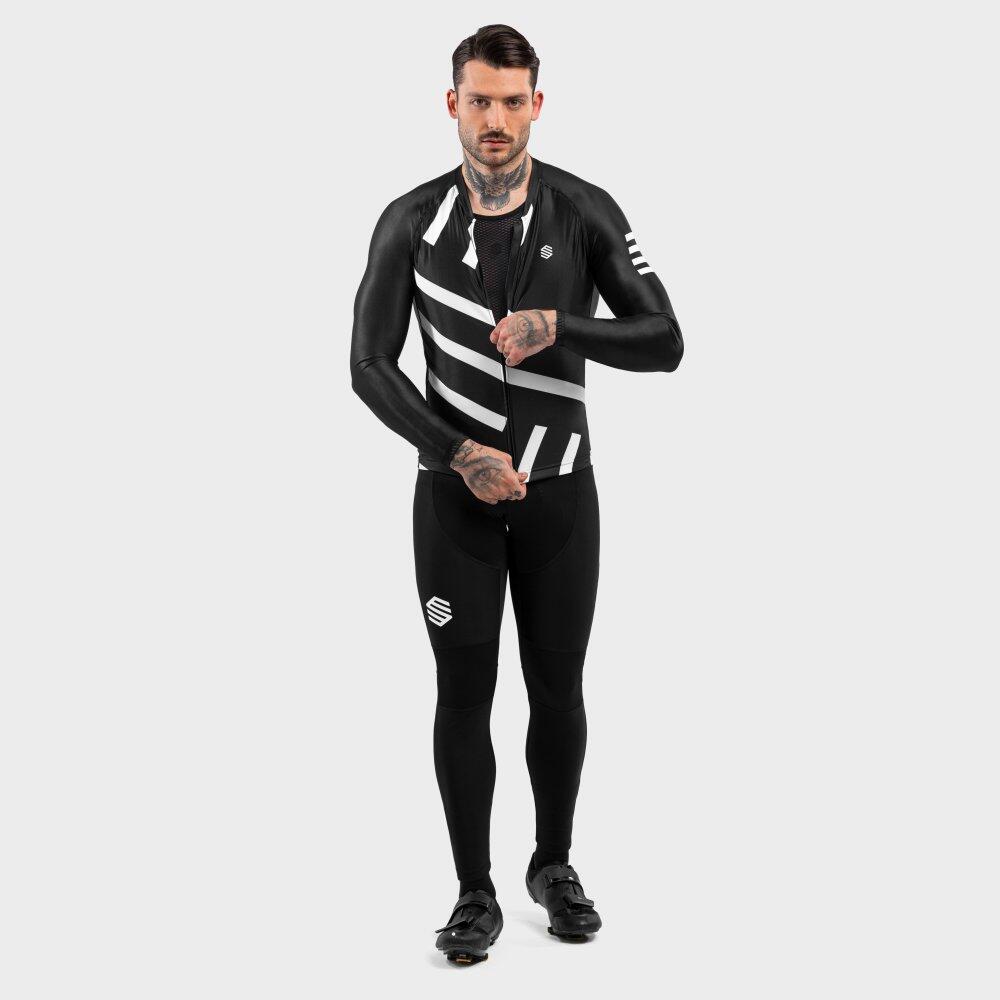 Herren Radsport langärmeliges radtrikot für M2 Leader Schwarz 4/7