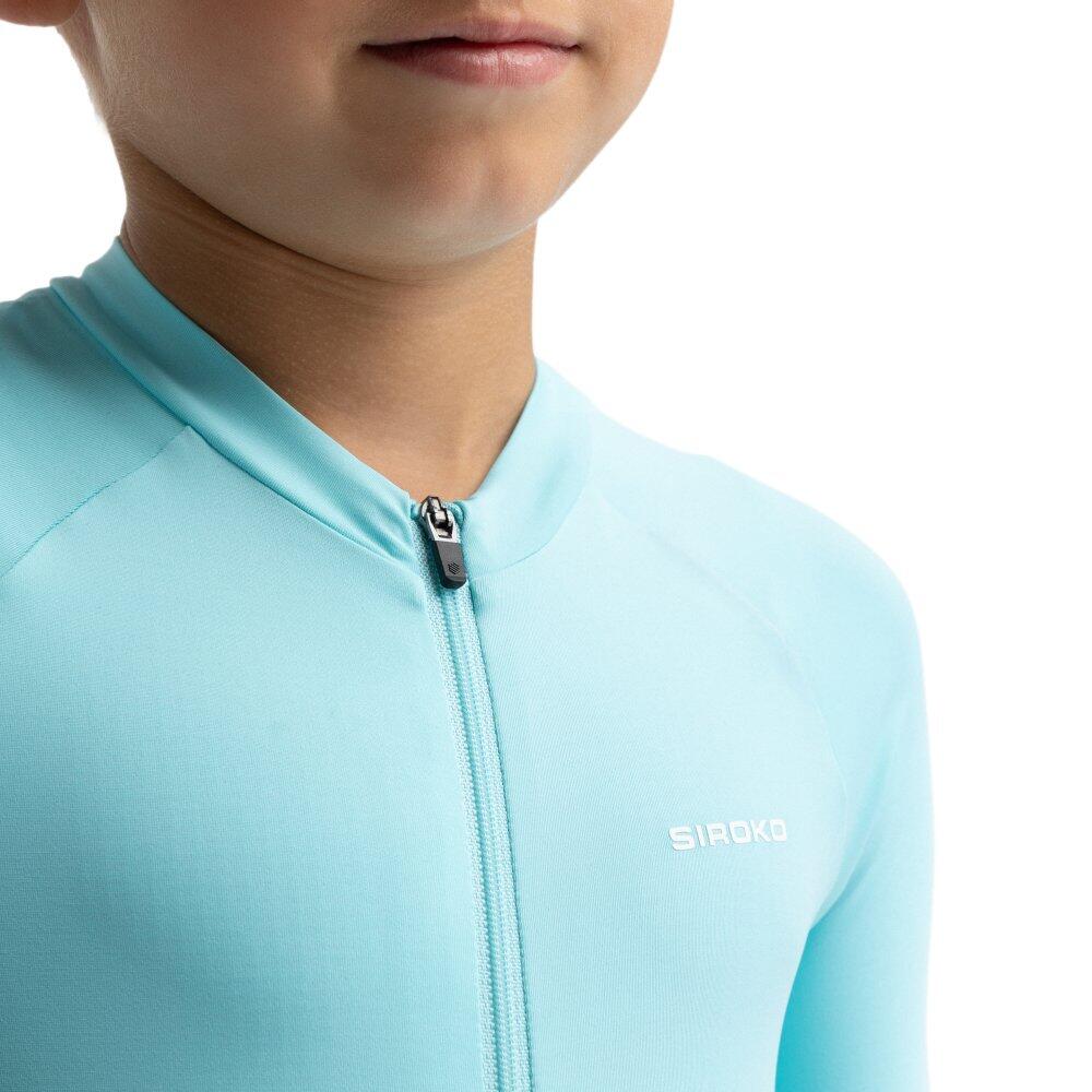 Maillot vélo manches courtes garçon Cyclisme Enfants K-Core Nature Light Blue 5/8