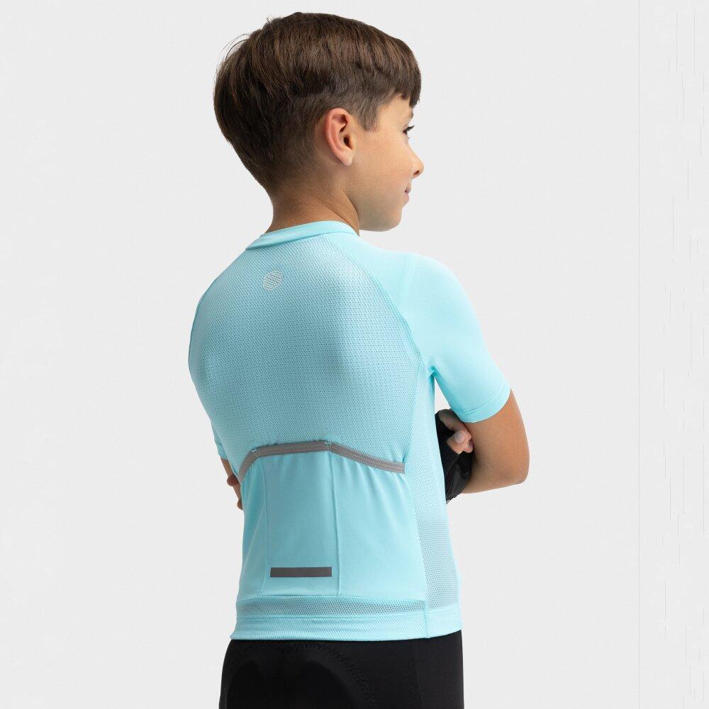 Maillot vélo manches courtes garçon Cyclisme Enfants K-Core Nature Light Blue 6/8