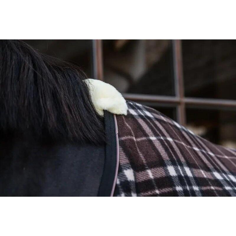 Kentucky Fleece Paardendeken Heavy Check Printing Brown  -