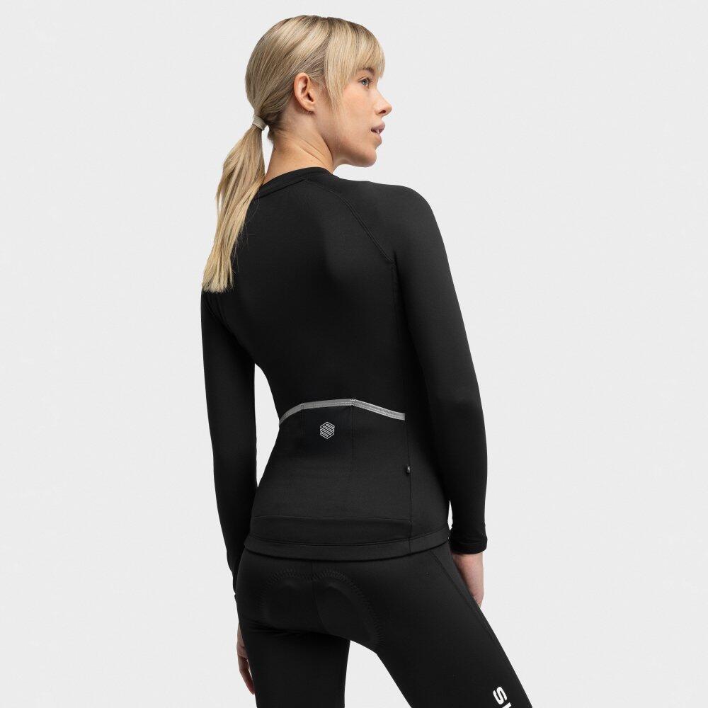 Maillot térmico ciclismo manga larga mujer Core Ashland Negro 6/8