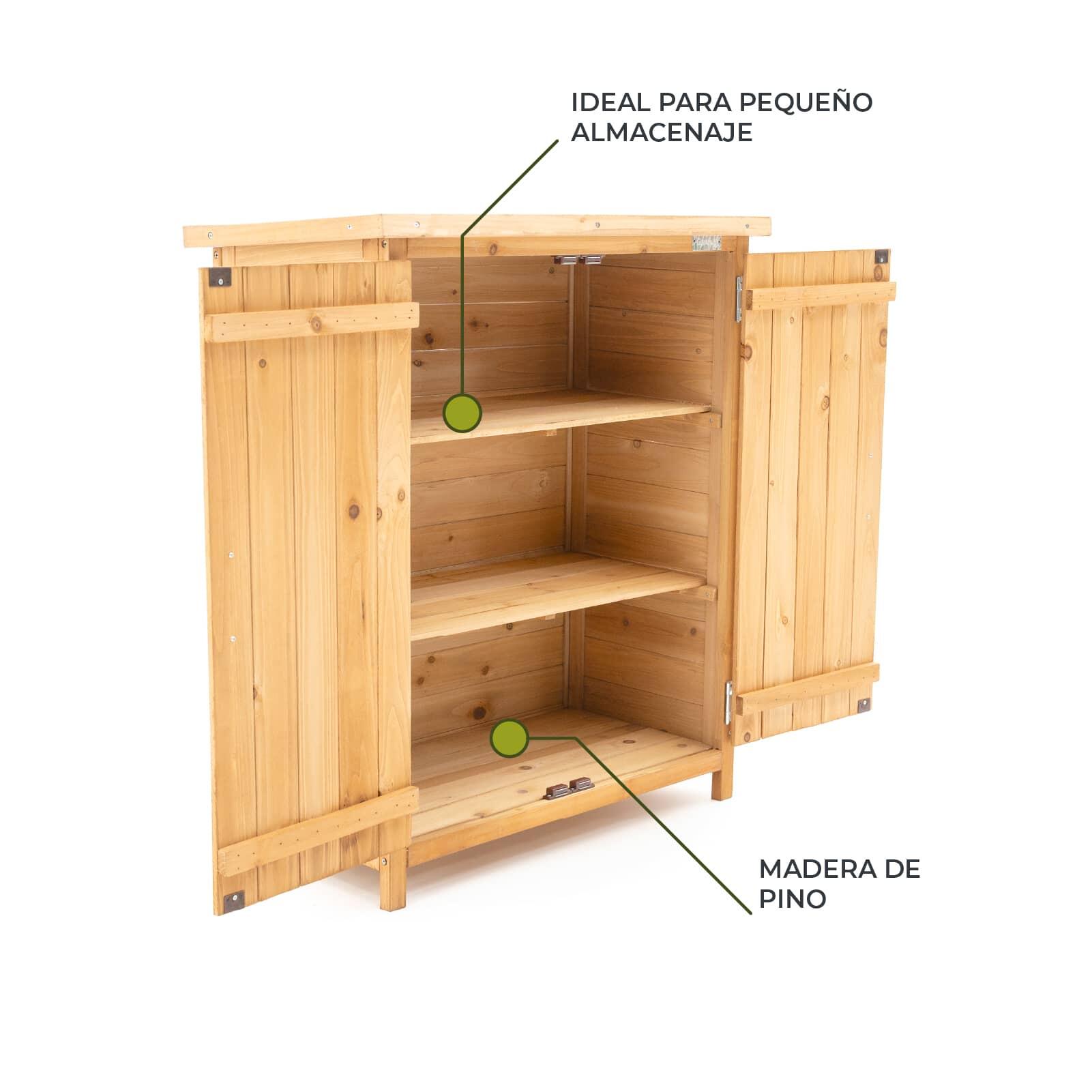 Armario Multiusos para Jardín Gardiun Abby 40x75x90 cm en Madera con 2 Capas de 3/5