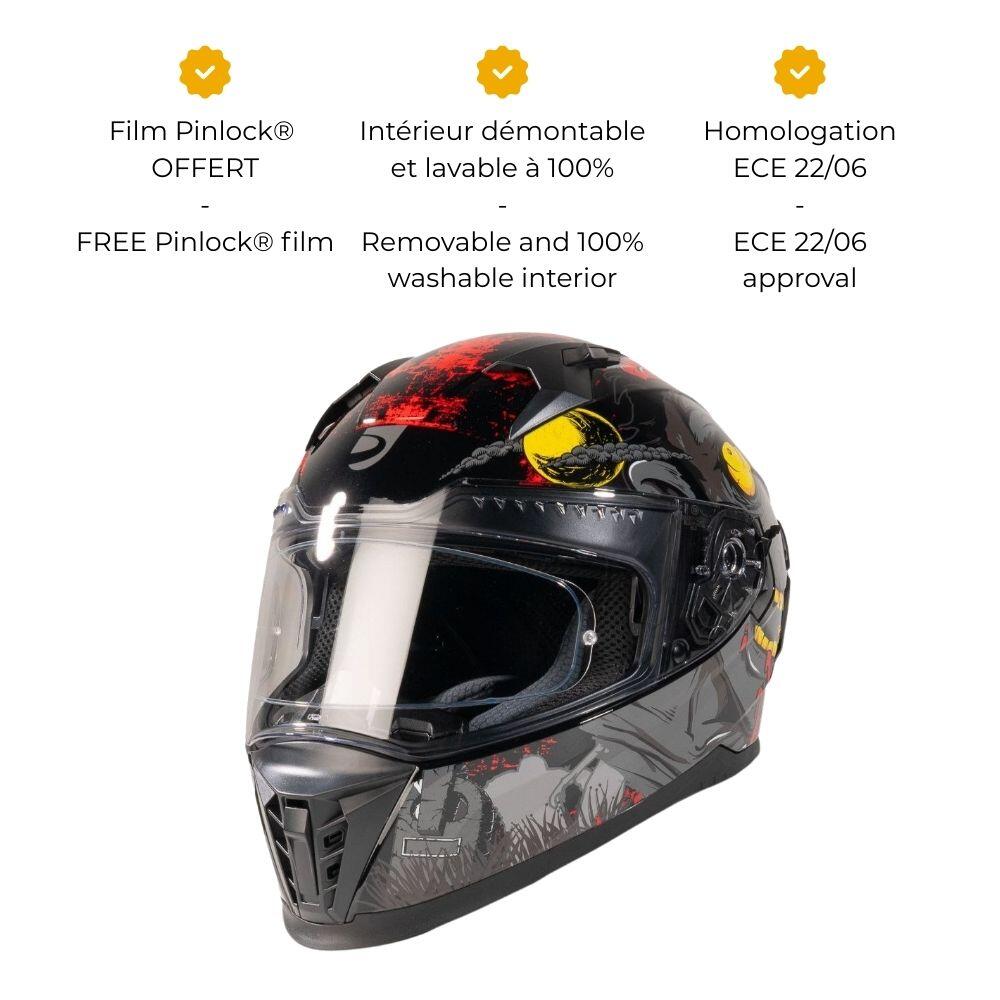 MOTOBLOUZ Casque Intégral EROS NEGAN Black/Green shiny | ECE 22.06 3/3