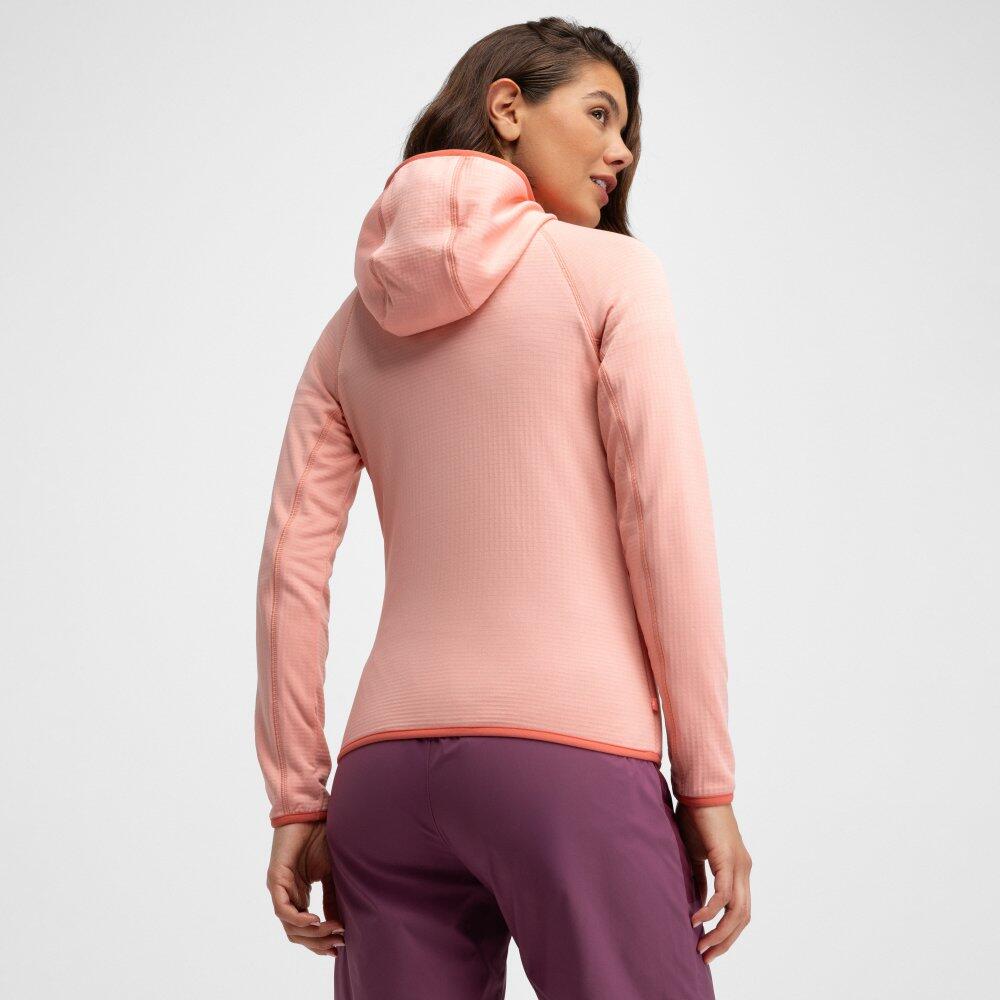 Women Hiking 's lightweight hooded fleece jacket Ember Pink Pink 6/6
