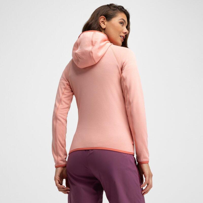 Jachetă fleece cu glugă pentru ușoare pentru femei Ember Pink Roz