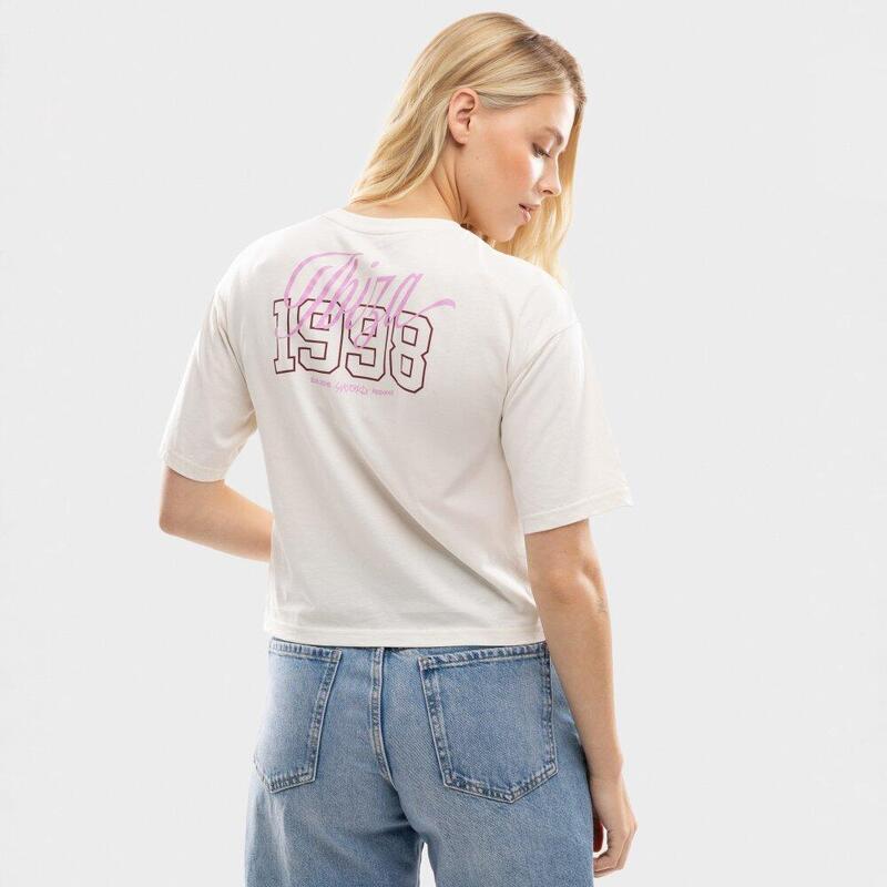 Dámský crop top volného střihu IBZ Eivissa Ivory