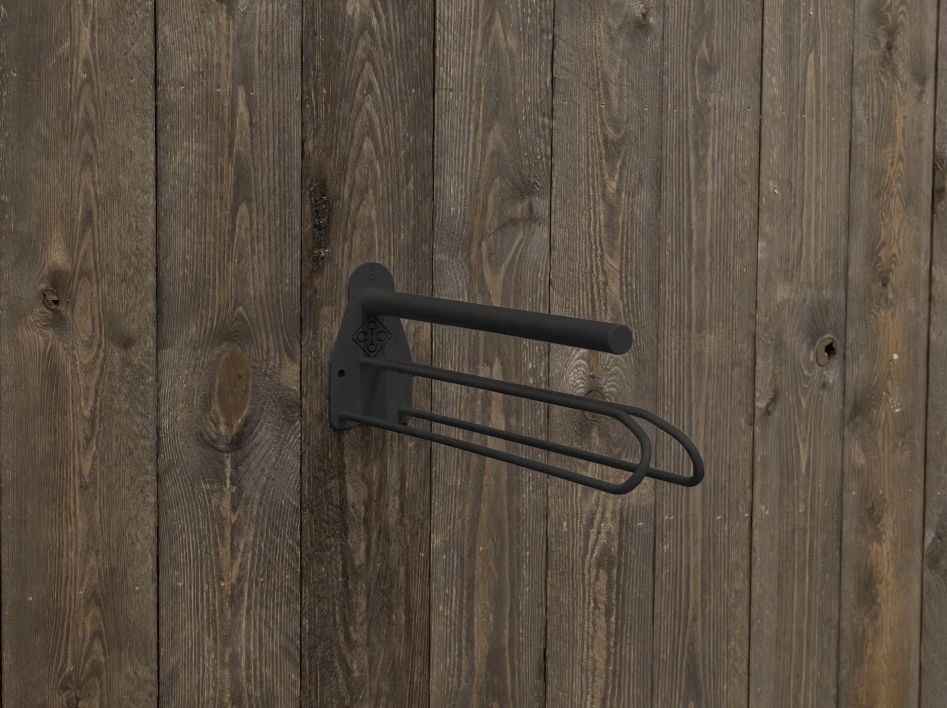 Saddle rack metal with saddle pad holder steel black 2/5